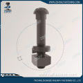 Button head diamond neck rail bolt with nut